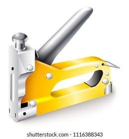 Hand tools series. Construction stapler, isolated on a white background. Vector illustration