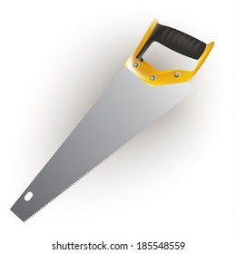 Hand tools series. Crosscut saw, isolated on a white background. Vector illustration