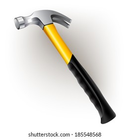 Hand tools series. Hammer, isolated on a white background. Vector illustration