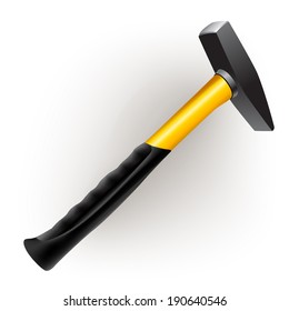 Hand tools series. Hammer, isolated on a white background. Vector illustration 