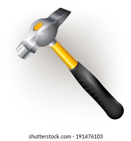 Hand tools series. Hammer, isolated on a white background. Vector illustration 