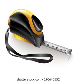 Hand tools series. Measure tape (roulette), isolated on a white background. Vector illustration 