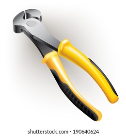 Hand tools series. Nippers, isolated on a white background. Vector illustration 