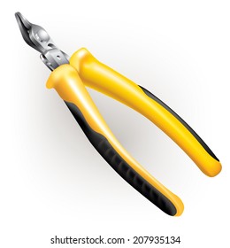 Hand tools series. Nippers, isolated on a white background. Vector illustration