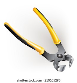 Hand tools series. Nippers, isolated on a white background. Vector illustration