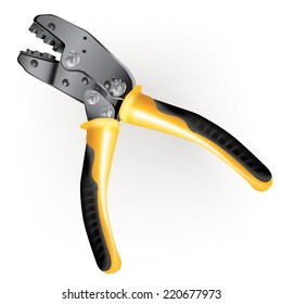 Hand tools series. Pliers (pressing jaws), isolated on a white background. Vector illustration