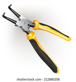 Hand tools series. Pliers (wire stripper), isolated on a white background. Vector illustration