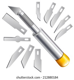 Hand tools series. Set of carving tools, isolated on white background. Vector illustration