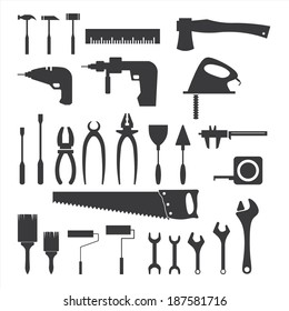 Hand tools - set of vector icons.