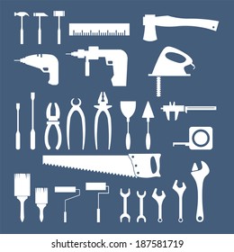 Hand tools - set of vector icons.