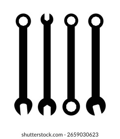 Hand tools silhouette vector illustration set 