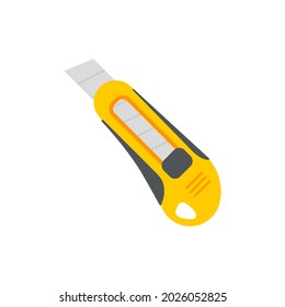 Hand tools vector. Cutter with sharp blades for cutting objects.