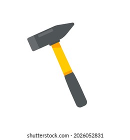 Hand tools vector. Hammer made of hardened steel for hammering nails.