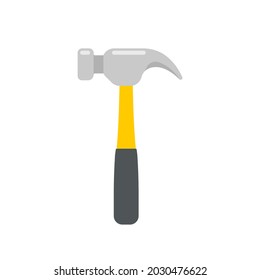 Hand tools vector. Hammer made of hardened steel for hammering nails.