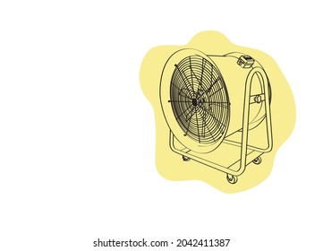 hand tools, Vector, portable ventilation fan at construction site.