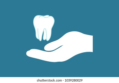 hand, tooth, icon, illustration
