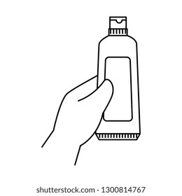 hand with tooth paste