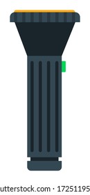 Hand torch, police equipment vector icon flat.