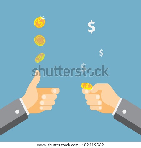 Hand tossing a coin