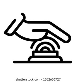 Hand touch authentication icon. Outline hand touch authentication vector icon for web design isolated on white background