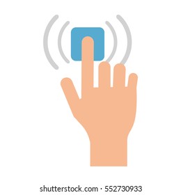 hand touch button wifi graphic