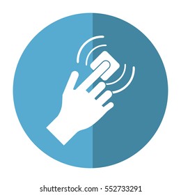 hand touch button wifi graphic button shadow