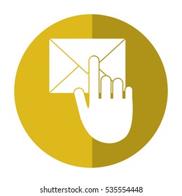 hand touch envelope email message shadow