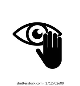 hand touch eye vector icon