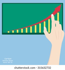 Hand touch finance graph for business concept, Vector Illustration EPS 10.