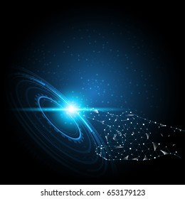 Hand touch the future,abstract technology innovation concept