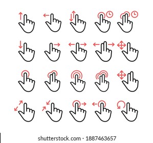 Hand Touch Gesture Icon Vector Illustration