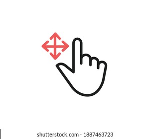 Hand Touch Gesture Icon Vector Illustration