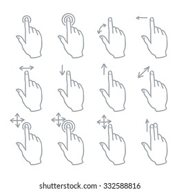 Hand Touch Gesture. Vector