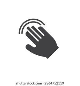 Icono vector de gesto táctil manual. signo plano relleno para concepto móvil y diseño web. Icono de glifo de gestos multitáctil. Símbolo, ilustración del logotipo. Gráficos vectoriales