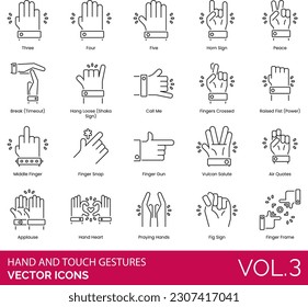 Iconos de gestos de mano y táctil, incluidos los de aire, los aplausos, los de llamada, los de doble golpe, los de arrastre, los de fig, el de dedo, el de dedo, el de dedo, el de dedo, los dedos cruzados, el de puño, el de cinco, el de martillo, el de cuatro, la mano, el de subirse