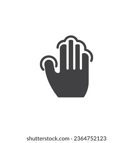 Hand touch and hold gesture vector icon. filled flat sign for mobile concept and web design. Hand pan gesture glyph icon. Symbol, logo illustration. Vector graphics