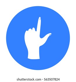 Hand touch icon in black style isolated on white background. Virtual reality symbol stock vector illustration.