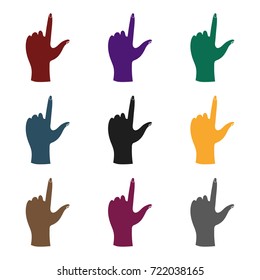 Hand touch icon in black style isolated on white background. Virtual reality symbol stock vector illustration.
