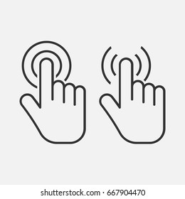 Hand touch icon. Click icon. isolated on background. Vector illustration.