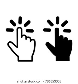 Hand touch icon concept. Finger presses isolated for graphic and web design vector illustration