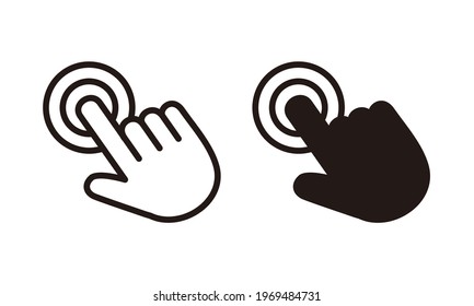 Hand Touch icon, Hand cursor symbol vector