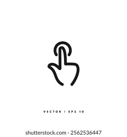 Hand Touch Icon. Editable Stroke