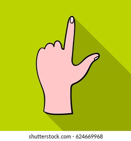 Hand touch icon in flate style isolated on white background. Virtual reality symbol stock vector illustration.