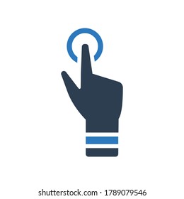 icono táctil de mano - vector de símbolo de gesto