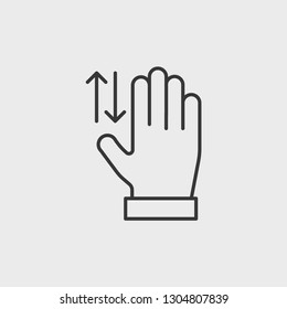 Hand touch icon isolated on background. Swiping symbol modern, simple, vector, icon for website design, mobile app, ui. Vector Illustration