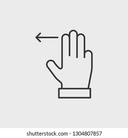 Hand touch icon isolated on white background. Slide symbol modern, simple, vector, icon for website design, mobile app, ui. Vector Illustration