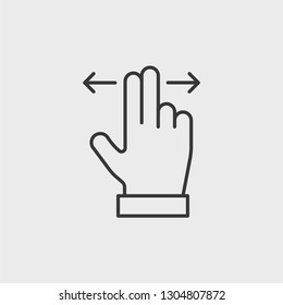 Hand touch icon isolated on white background. Slide symbol modern, simple, vector, icon for website design, mobile app, ui. Vector Illustration