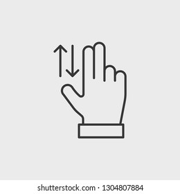 Hand touch icon isolated on background. Swiping symbol modern, simple, vector, icon for website design, mobile app, ui. Vector Illustration