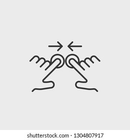 Hand touch icon isolated on white background. Slide symbol modern, simple, vector, icon for website design, mobile app, ui. Vector Illustration