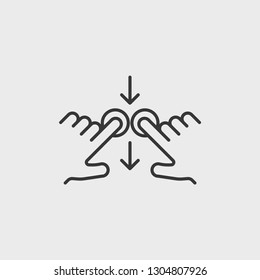 Hand touch icon isolated on background. Swiping symbol modern, simple, vector, icon for website design, mobile app, ui. Vector Illustration